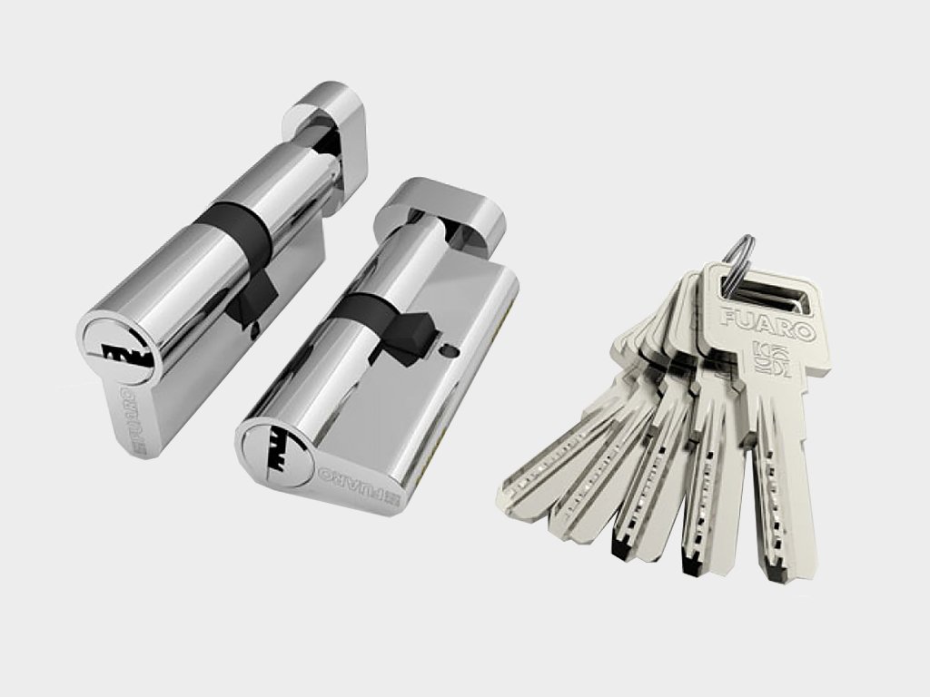 Цилиндровый механизм из алюминия «ключ-вертушка» с 5 ключами в комплекте Пермь